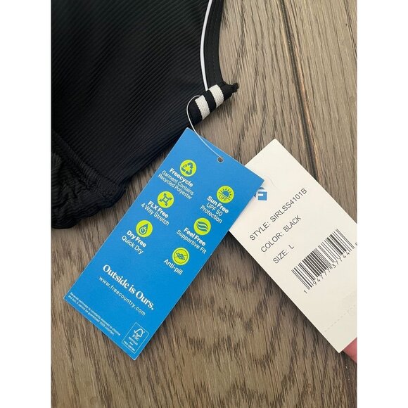 NWT Womens Swim Tankini Top With Adjustable Straps & Drawstring Sides By Free Co - Picture 4 of 5